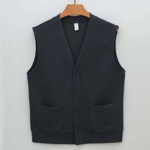 Men's Machine Washable Cotton Cardigan Casual Vest