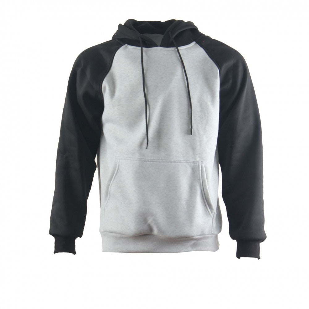 Men’s Solid-Color Colorblock Hooded Sweatshirt