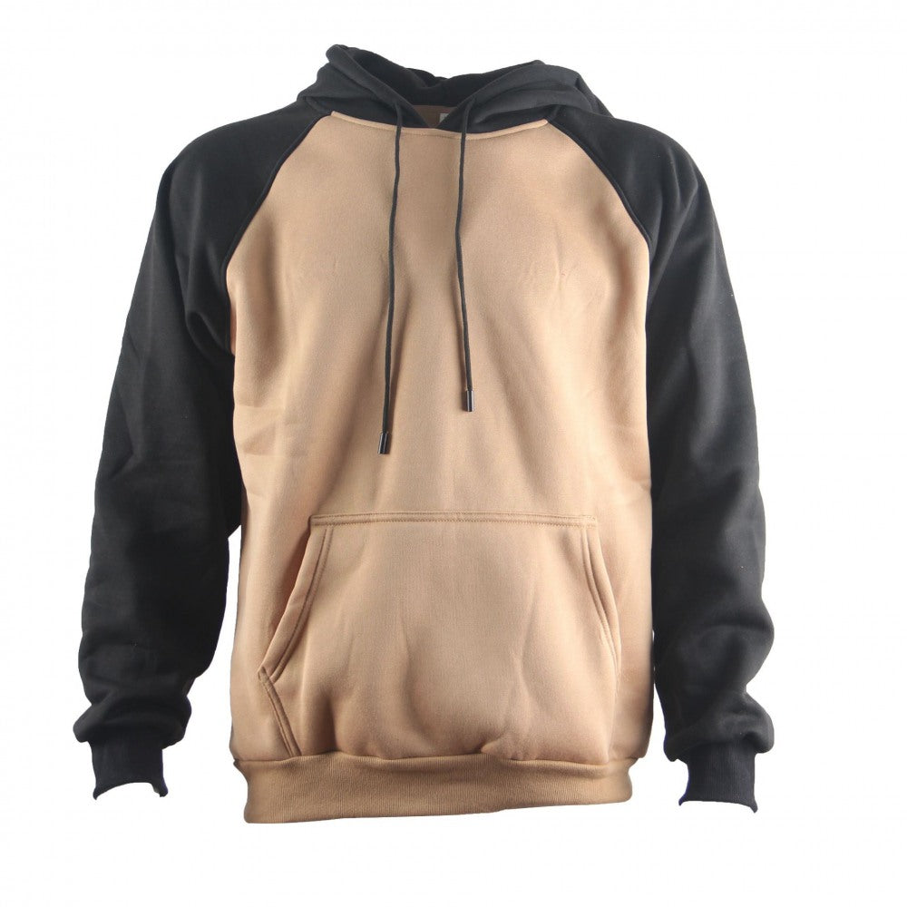 Men’s Solid-Color Colorblock Hooded Sweatshirt