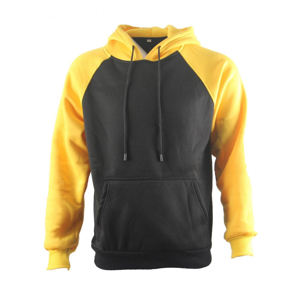 Men’s Solid-Color Colorblock Hooded Sweatshirt