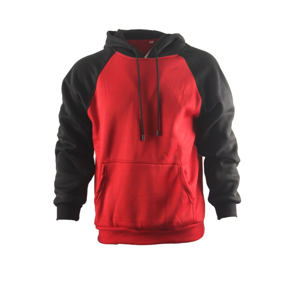 Men’s Solid-Color Colorblock Hooded Sweatshirt